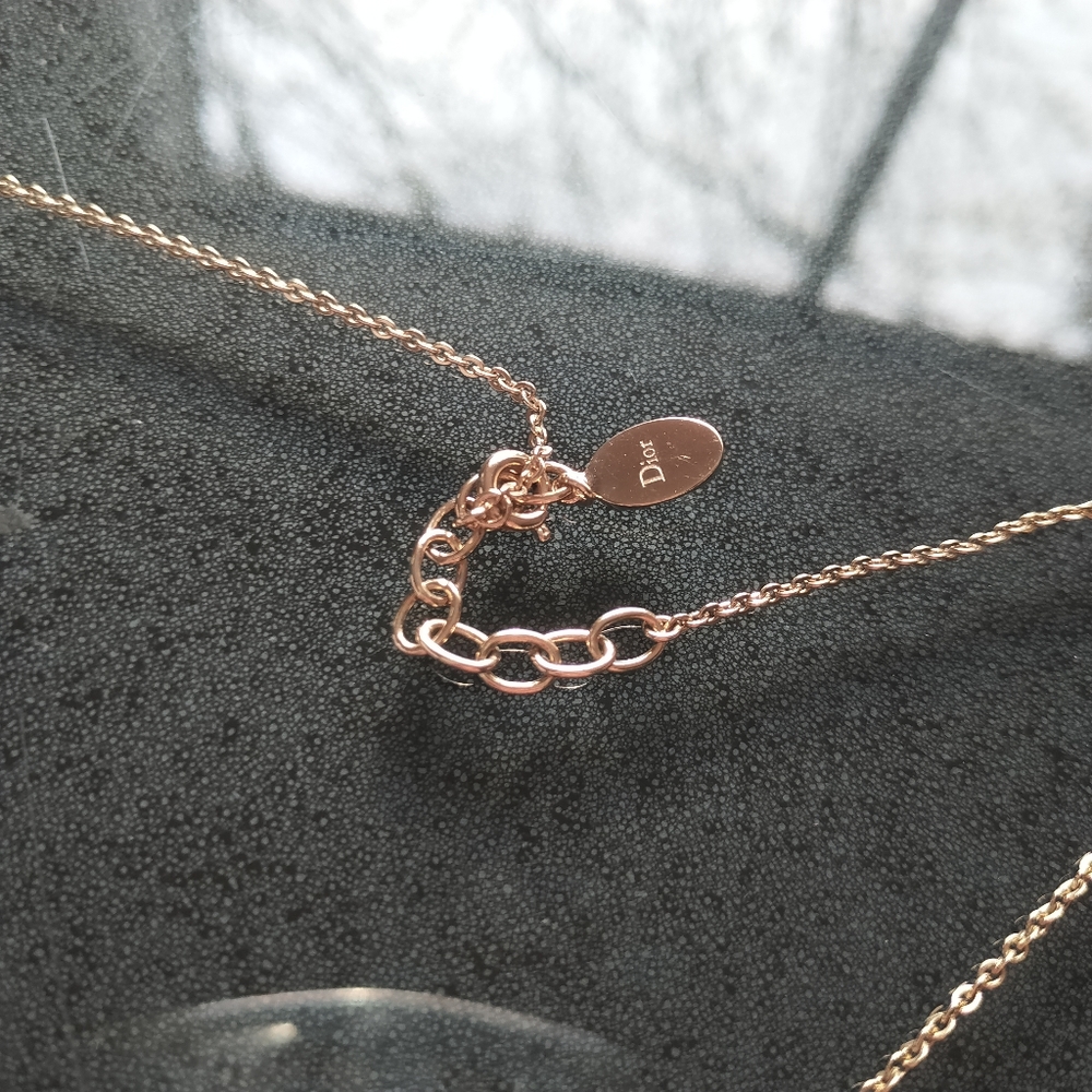 Authentic Christian Dior logo with pink spangle necklace - Picture 5 of 7